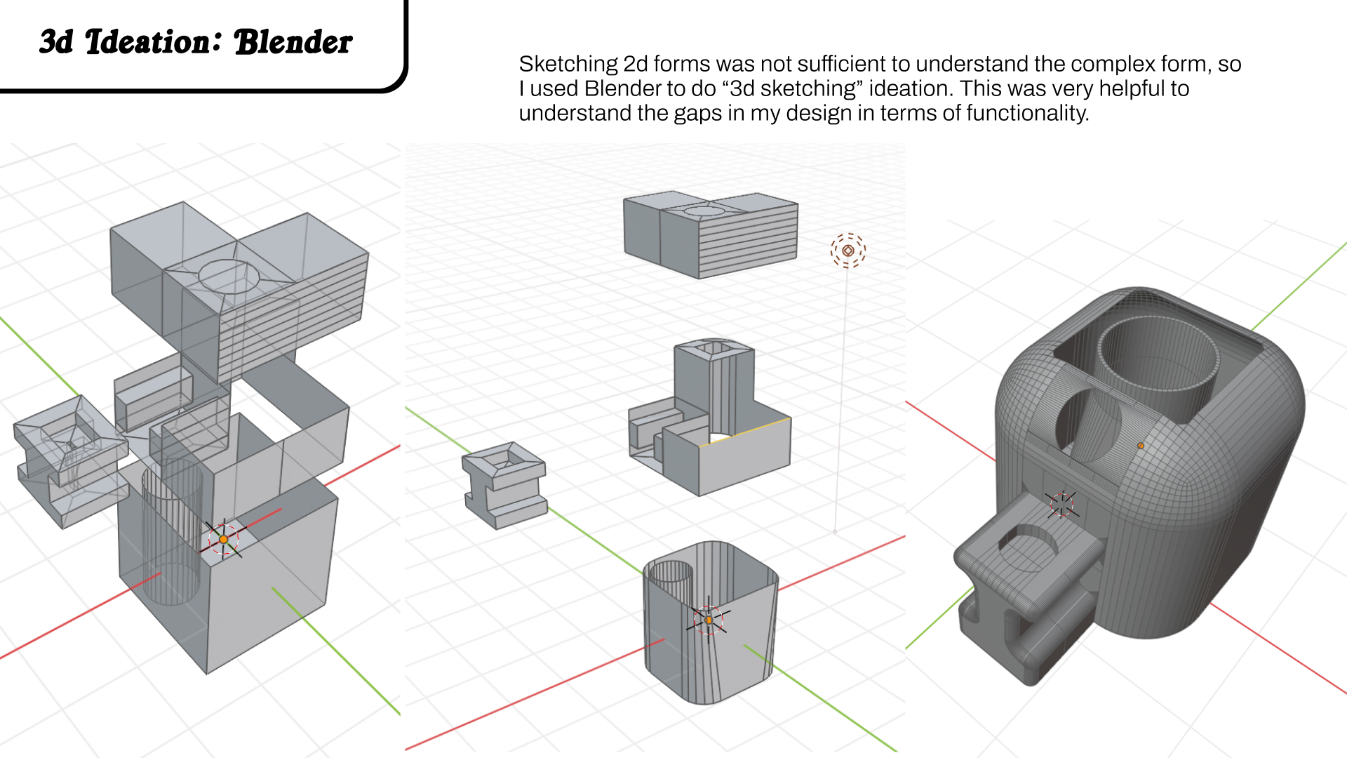 Model of design sketched on Blender.