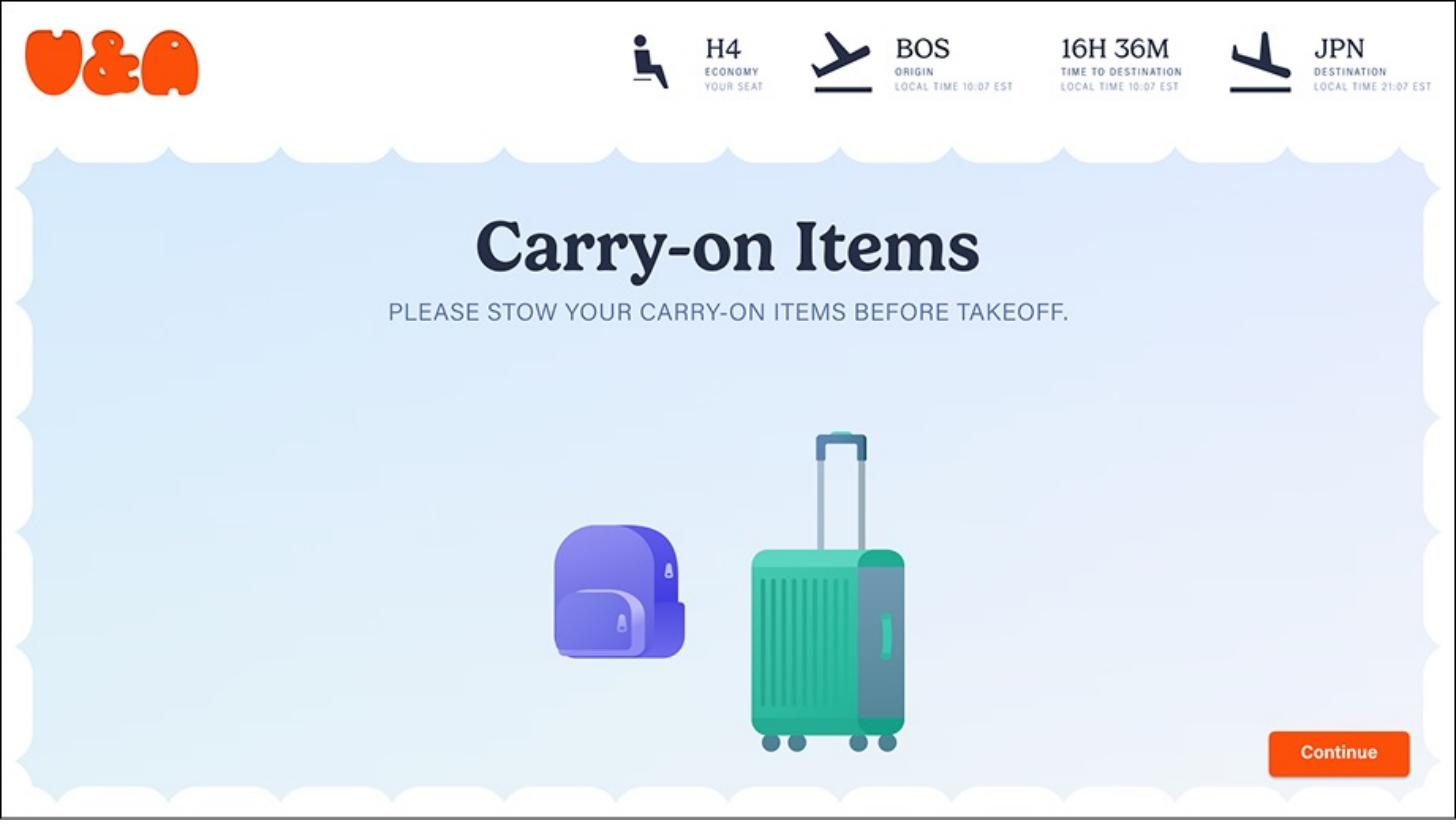 Up and Away screen
